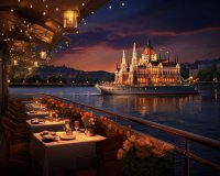 Experiencia romántica: Crucero nocturno con cena a orillas del Danubio